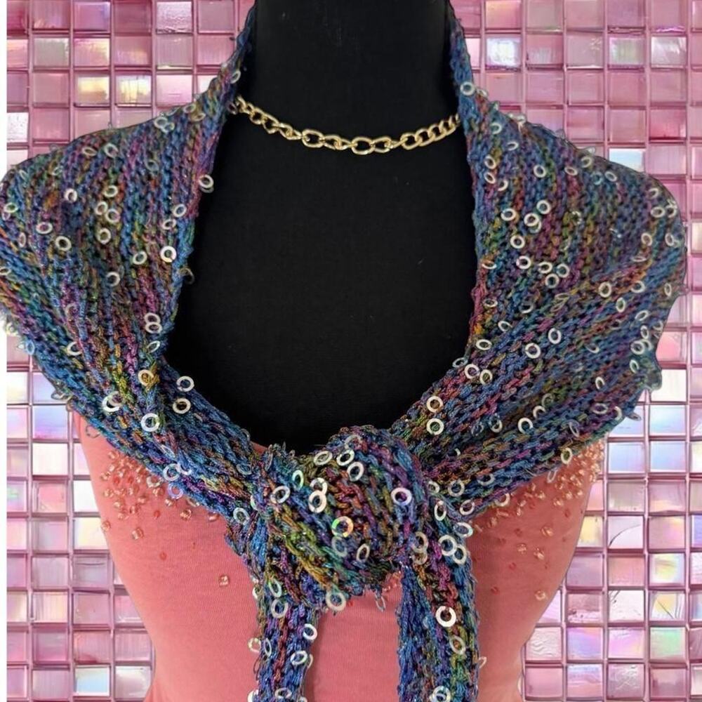 Rainbow multicolor shawl wrap with